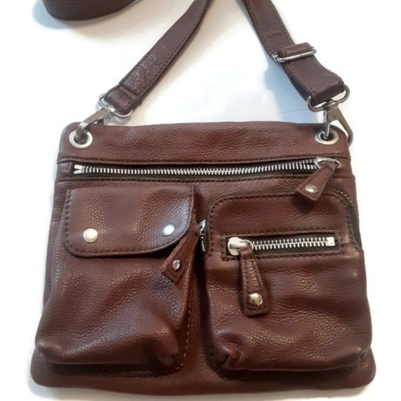 Fossil Handbags - Fossil Women Sutter Pebbled Leather Messenger Cross Body Handbag